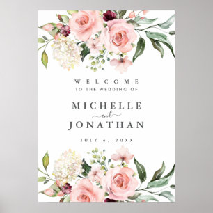 Affiche de bienvenue Mariage de Roses Roses Roses 