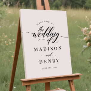 Affiche de bienvenue Mariage de script classique é