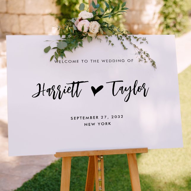Affiche de bienvenue Mariage de script de coeur si (Créateur téléchargé)