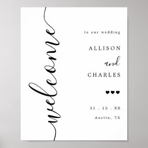 Affiche de bienvenue Mariage de script élégant du