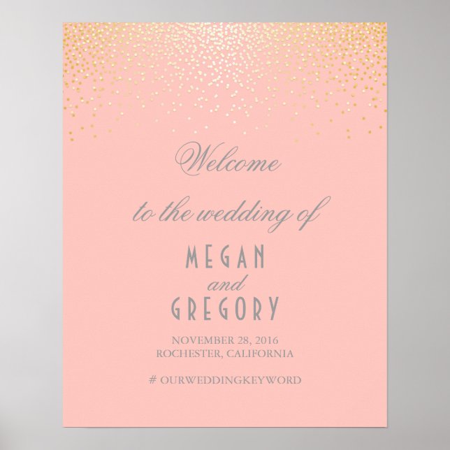 Affiche de bienvenue Mariage de vidage des particu (Devant)