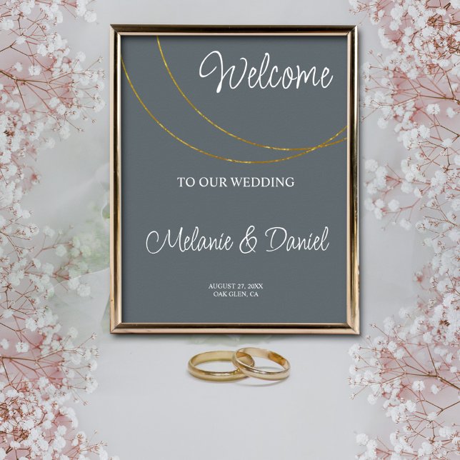Affiche de bienvenue Mariage des anneaux minimalis (Créateur téléchargé)
