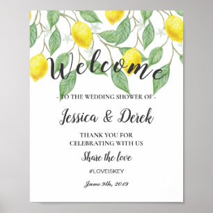 Affiche de bienvenue Mariage d'été Boho Lemon mo