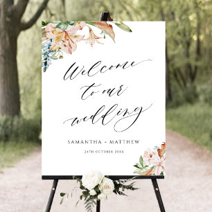 Affiche de bienvenue Mariage Earthy Blooms
