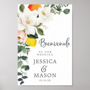 Affiche de bienvenue Mariage espagnole Magnolia Ci