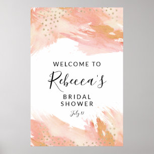 Affiche de bienvenue, Mariage et douches Blush et