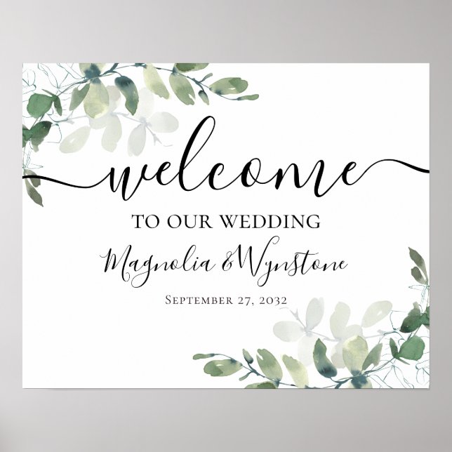 Affiche de bienvenue Mariage Eucalyptus (Devant)