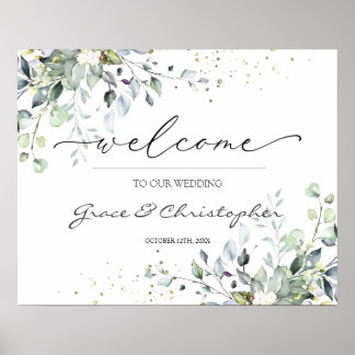 Affiche de bienvenue Mariage Eucalyptus