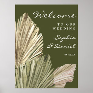 Affiche de bienvenue Mariage Feuille Bohemian Palm