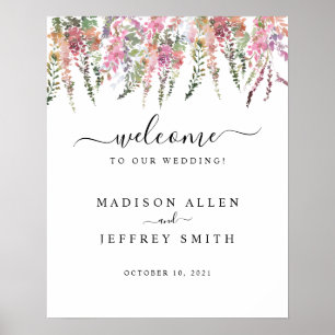 Affiche de bienvenue Mariage Fleur sauvage Spring