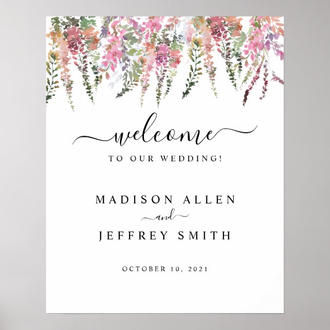 Affiche de bienvenue Mariage Fleur sauvage Spring  (Devant)