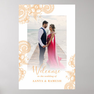 Affiche de bienvenue Mariage Mehndi