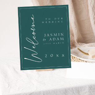 Affiche de bienvenue Mariage minimale Emerald Gree