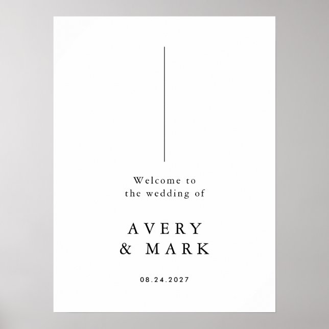 Affiche de bienvenue Mariage minimaliste moderne (Devant)