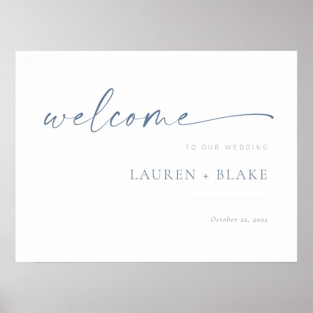 Affiche de bienvenue Mariage minimaliste moderne | (Devant)