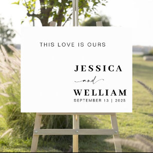 Affiche de bienvenue Mariage minimaliste moderne b