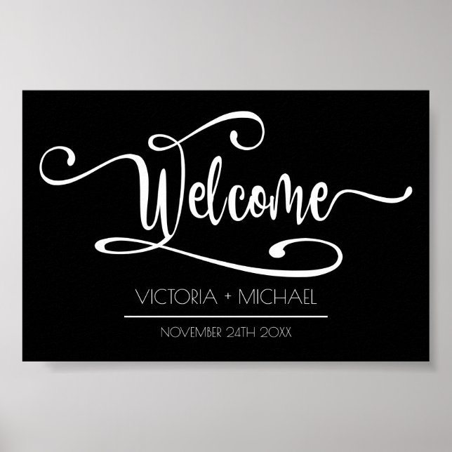 Affiche de bienvenue Mariage moderne (Devant)