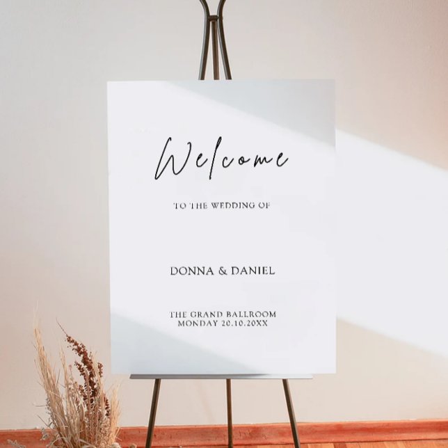 Affiche de bienvenue Mariage moderne (Modern Wedding Welcome Sign)