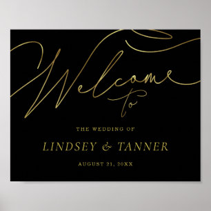 Affiche de bienvenue Mariage moderne avec script o