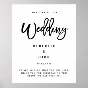 Affiche de bienvenue Mariage moderne, Mariage mini