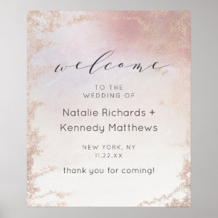 Affiche de bienvenue Mariage Ombre Blush Pink Fros