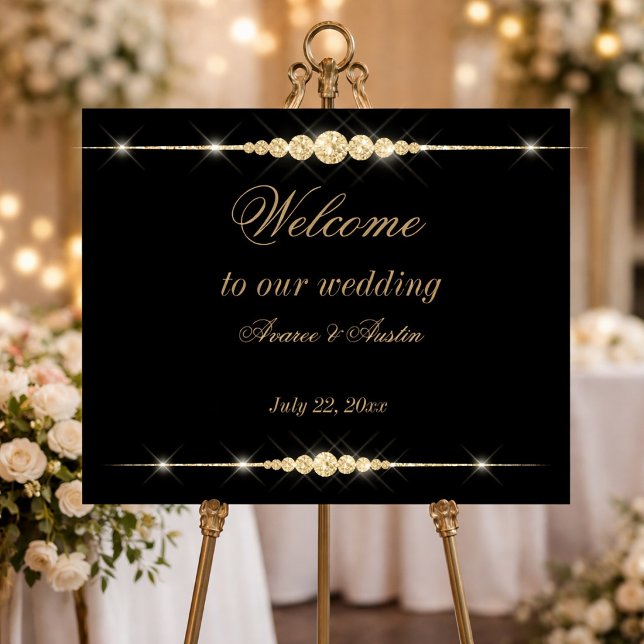 Affiche de bienvenue Mariage Paillettes de Diamant (Créateur téléchargé)