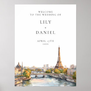 Affiche de bienvenue Mariage Paris France