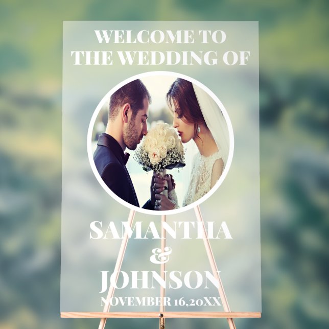 Affiche de bienvenue Mariage photo en acrylique ge (Neutre)