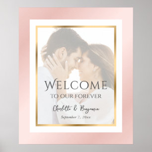 Affiche de bienvenue Mariage photo moderne Blush P