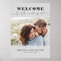 Affiche de bienvenue Mariage photo romantique mign