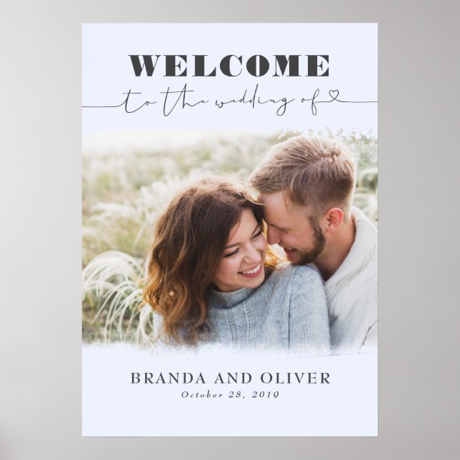 Affiche de bienvenue Mariage photo romantique mign (Devant)