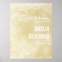 Affiche de bienvenue Mariage Plumeria