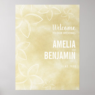 Affiche de bienvenue Mariage Plumeria