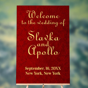 Affiche de bienvenue Mariage Royal Velvet personna