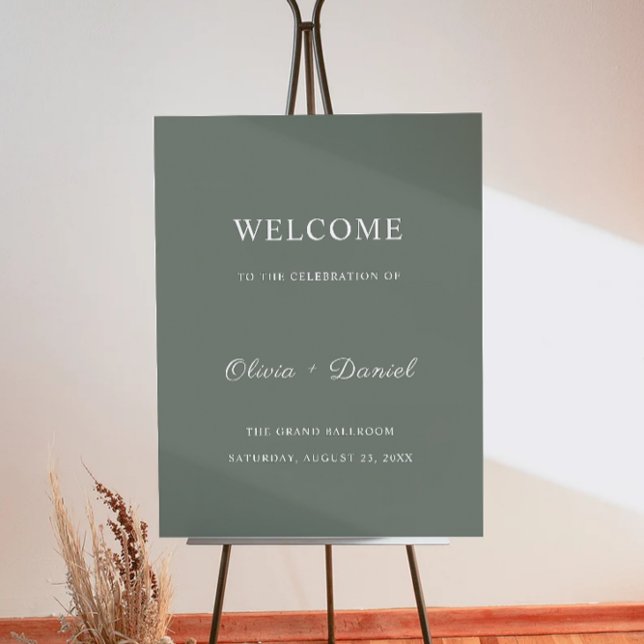 Affiche de bienvenue Mariage Sage Green (Sage Green Wedding Welcome Sign)