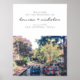 Affiche de bienvenue Mariage San Antonio Riverwalk