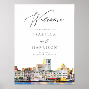 AFFICHE DE BIENVENUE Mariage SAVANNAH Watercolor S