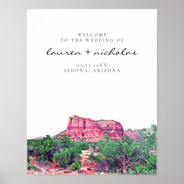 Affiche de bienvenue Mariage Sedona Arizona (Devant)