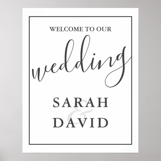 Affiche de bienvenue Mariage Simple Elegance (Devant)