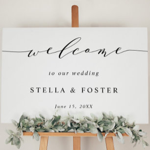 Affiche de bienvenue Mariage simple et moderne