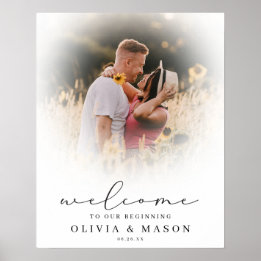 Affiche de bienvenue Mariage superposé souple avec