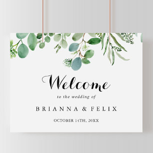 Affiche de bienvenue Mariage végétale Eucalyptus v