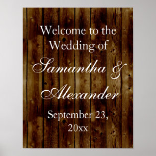 Affiche de bienvenue Mariage vintage en tôle de bo