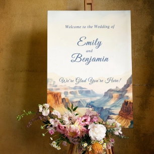 Affiche de bienvenue Mariage Watercolor Canyon Des
