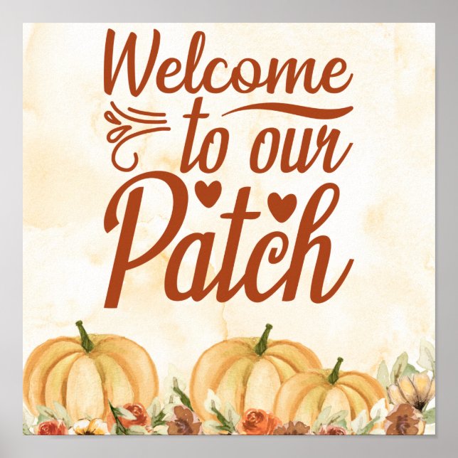 Affiche de bienvenue Patch Citrouille d'automne (Devant)