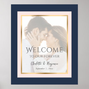 Affiche de bienvenue photo couleur bleu bleu bleu 