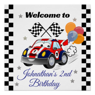 Affiche de bienvenue pour anniversaire de course