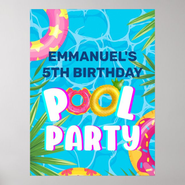 Affiche de bienvenue pour anniversaire de fête tro (Devant)