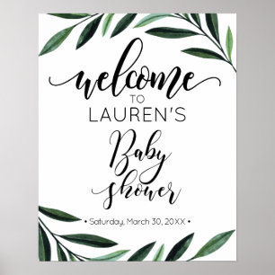 Affiche de bienvenue pour Baby Shower avec de la v