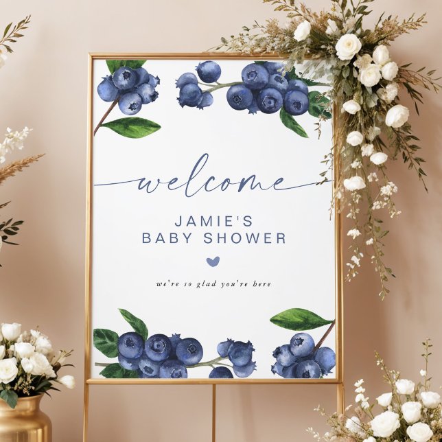 Affiche de bienvenue pour Baby Shower Blueberry (Créateur téléchargé)
